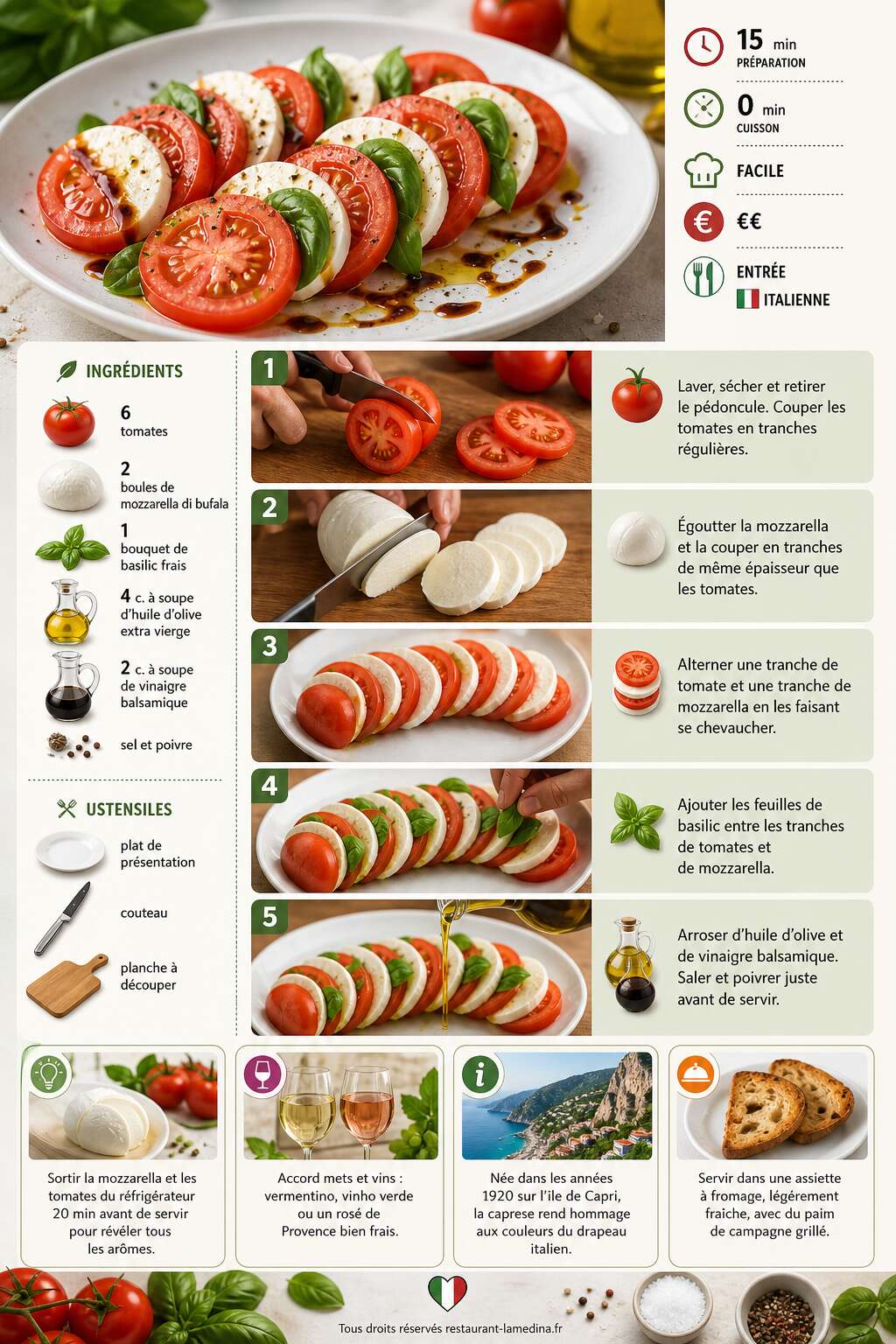 Fiche recette Salade de tomates et mozzarella : la recette fraîche et facile Fiche recette Salade de tomates et mozzarella : la recette fraîche et facile