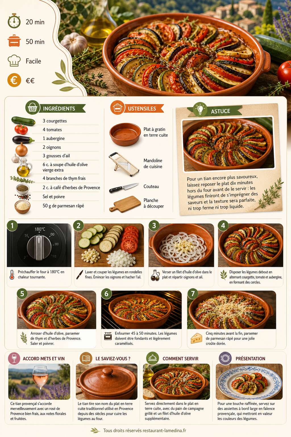 Fiche recette Tian de légumes provençal : la recette facile et savoureuse Fiche recette Tian de légumes provençal : la recette facile et savoureuse