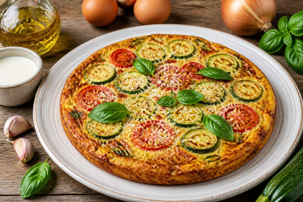Frittata aux courgettes et tomates : recette facile et savoureuse