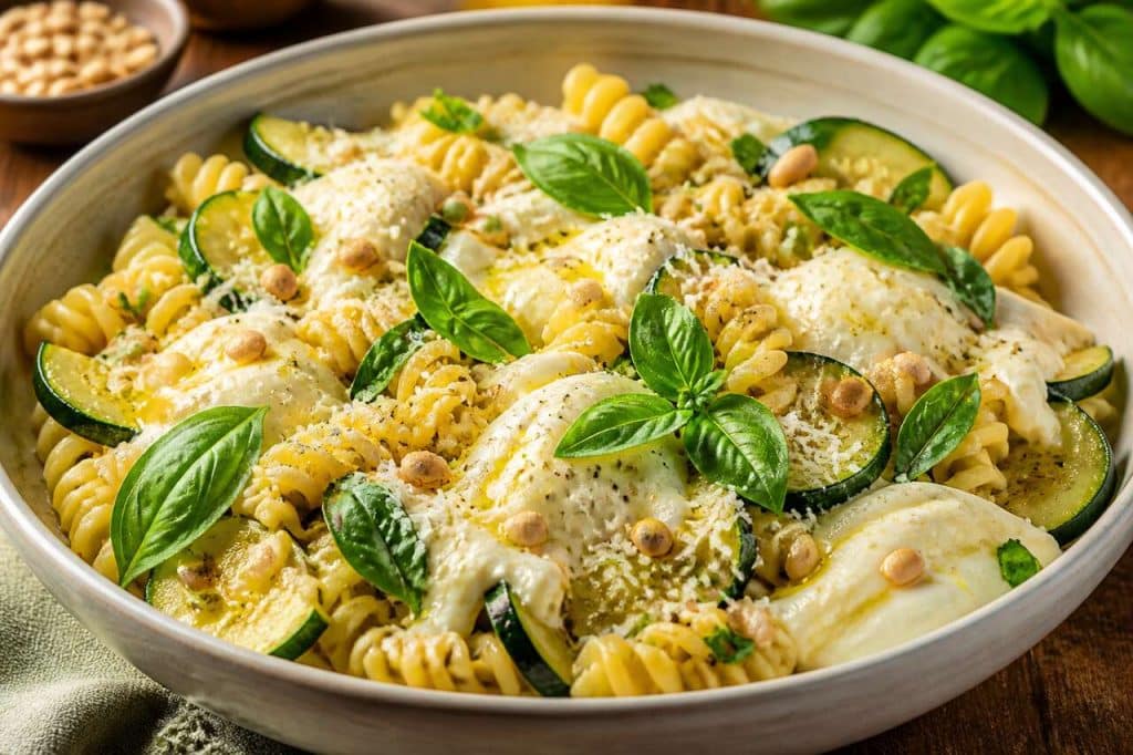 Fusilli aux courgettes et mozzarella : recette facile et gourmande