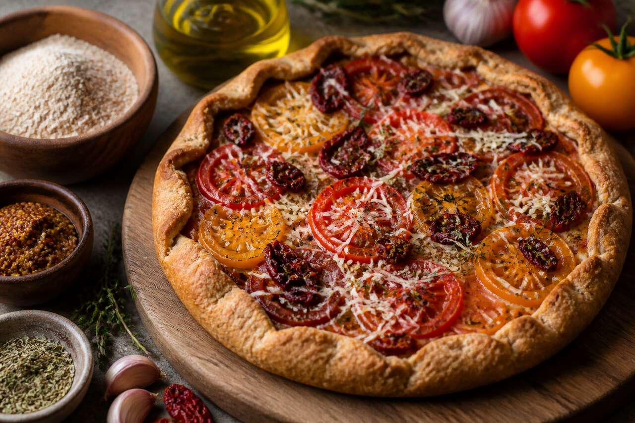 Tarte à la tomate au petit épeautre : recette facile et savoureuse