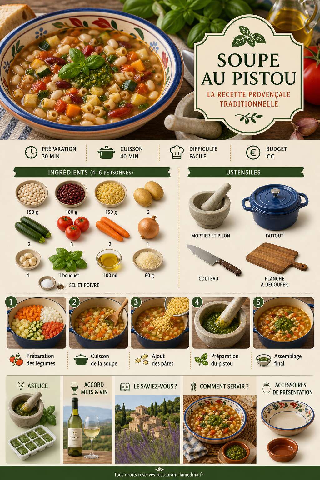 Fiche recette Soupe au pistou : la recette proven&ccedil;ale traditionnelle