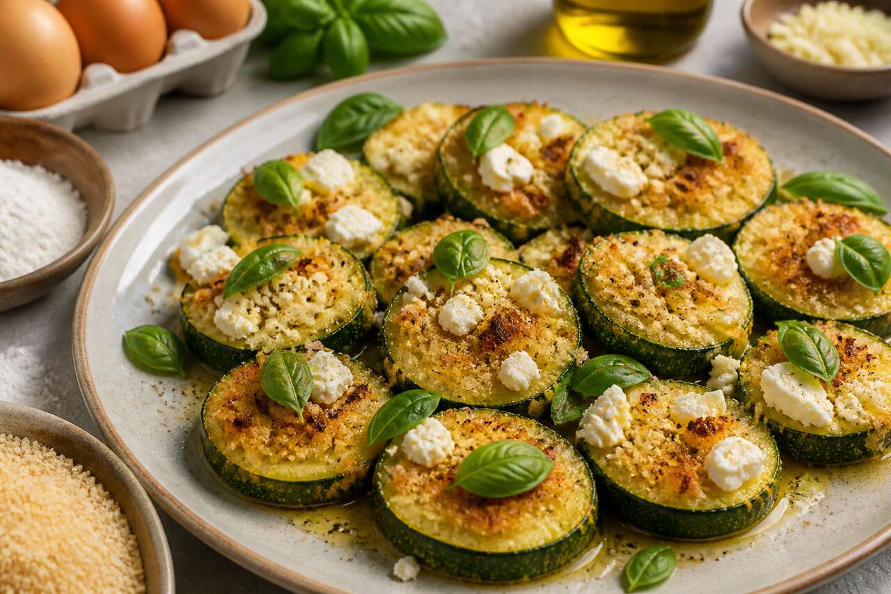 Bouchées de courgettes à la feta et basilic