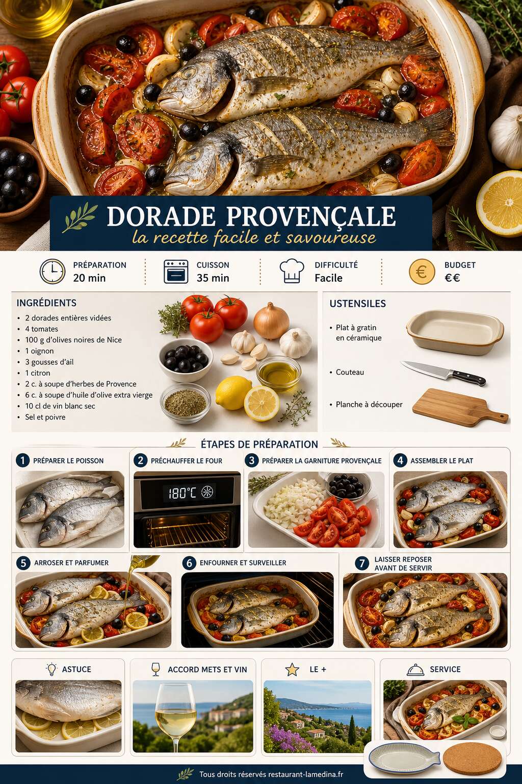 Fiche recette Dorade provençale : la recette facile et savoureuse Fiche recette Dorade provençale : la recette facile et savoureuse