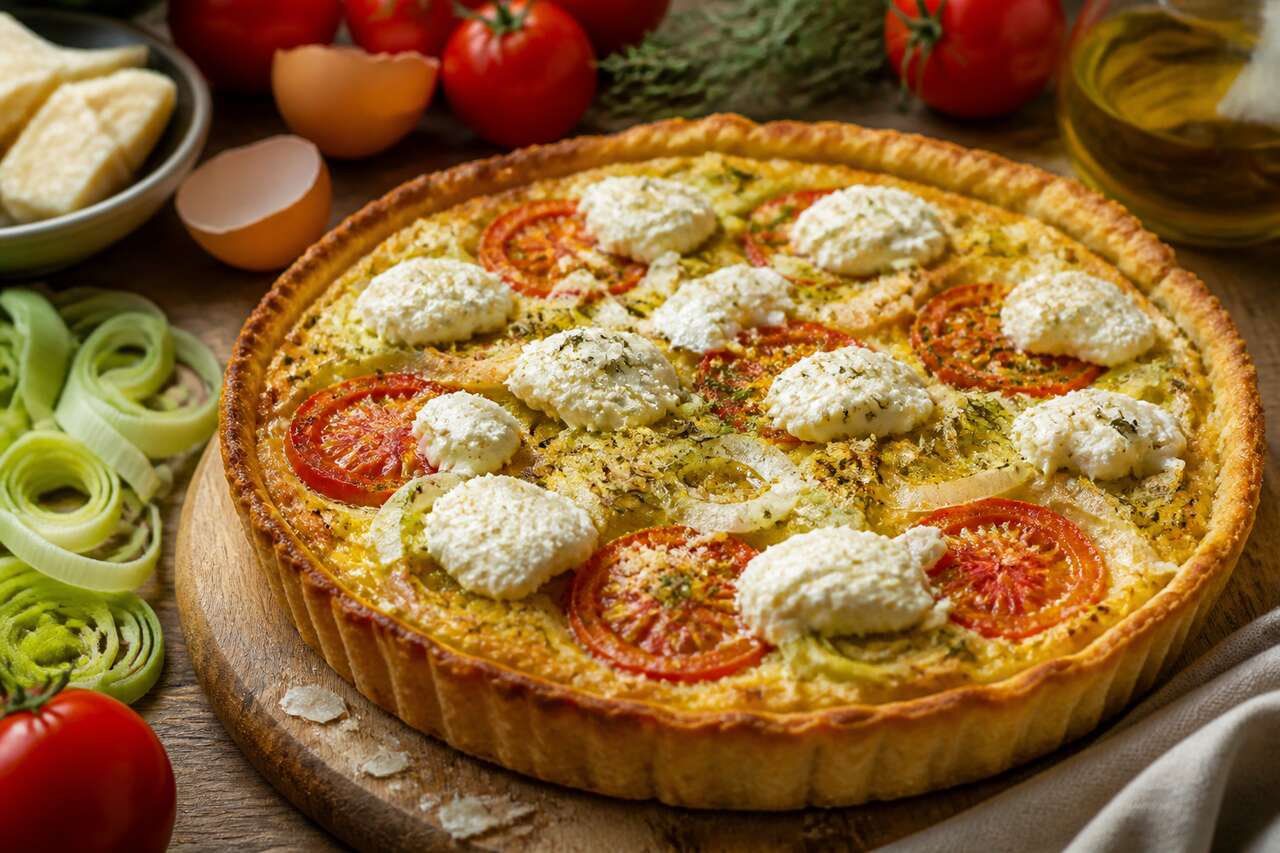 Tarte aux poireaux, tomates et ricotta : la recette facile et gourmande
