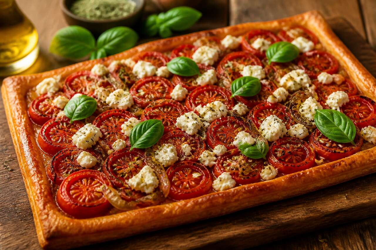 Tarte tomate, oignon et feta : la recette facile et savoureuse
