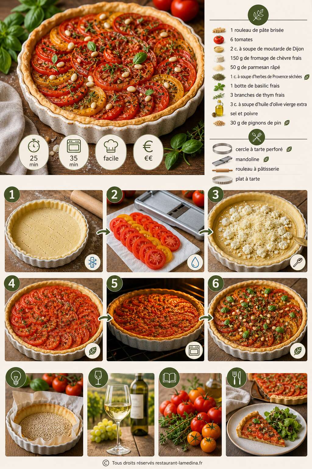Fiche recette Tarte &agrave; la tomate et aux herbes du jardin