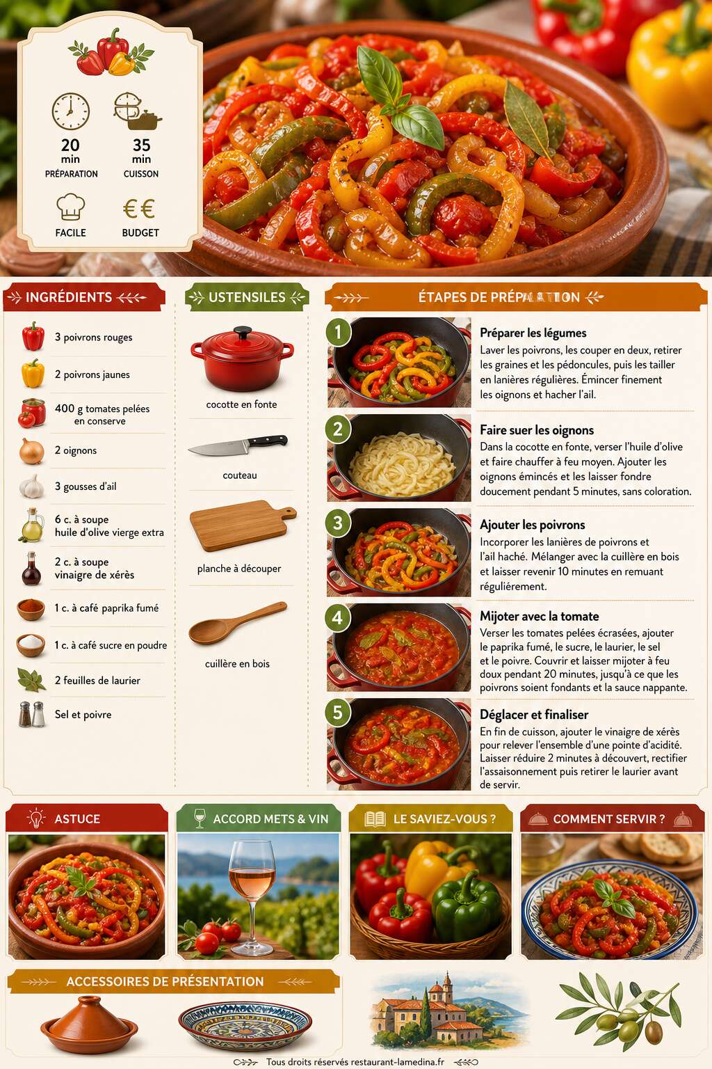 Fiche recette Poivrons à la catalane : une recette ensoleillée et savoureuse Fiche recette Poivrons à la catalane : une recette ensoleillée et savoureuse