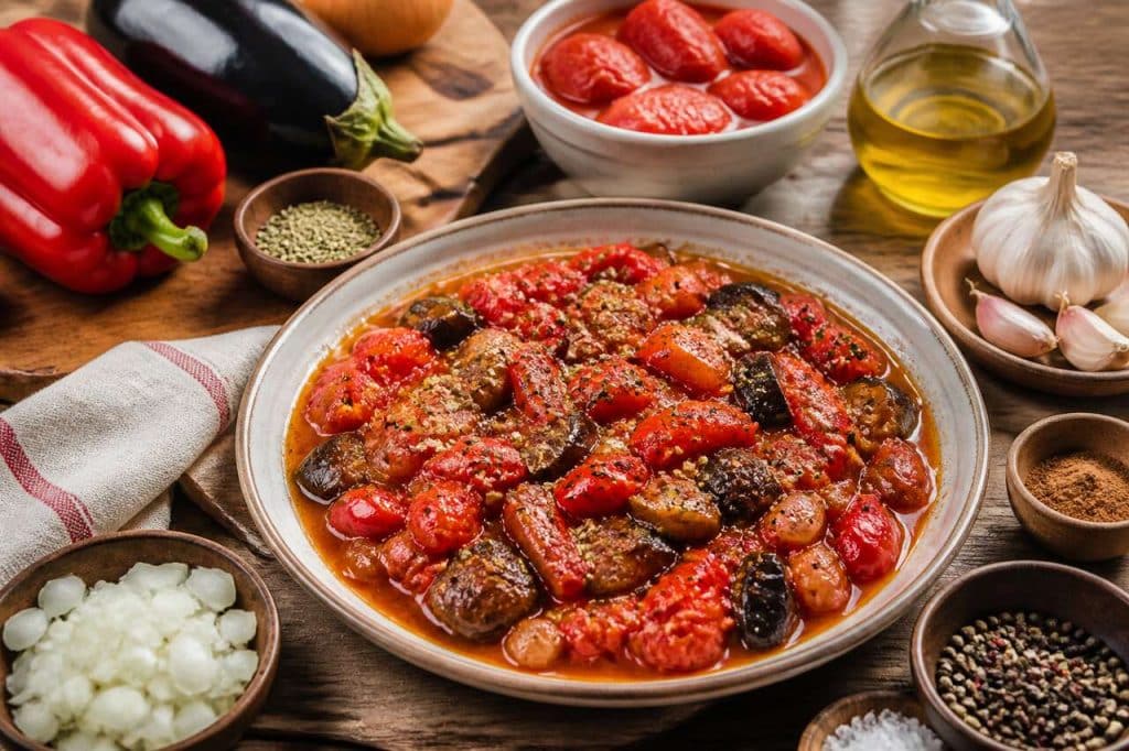 Sauce aux poivrons et aubergines façon moussaka : la recette facile