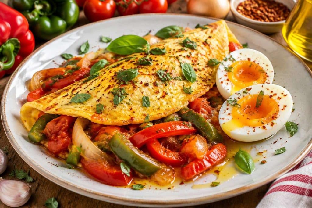 Omelette piperade et œufs mollets : la recette basque facile