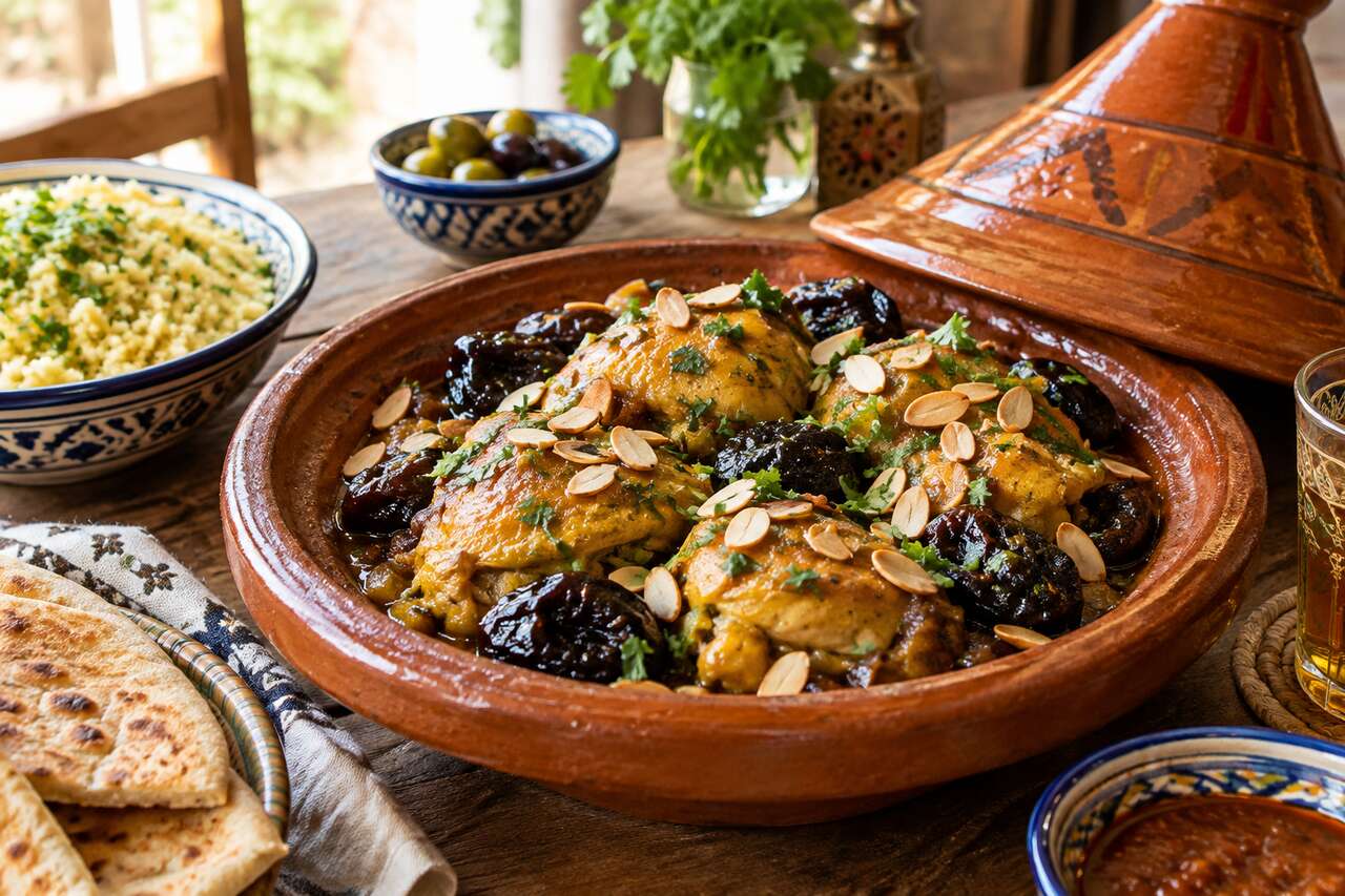 Tajine de poulet aux pruneaux : la recette traditionnelle et fondante