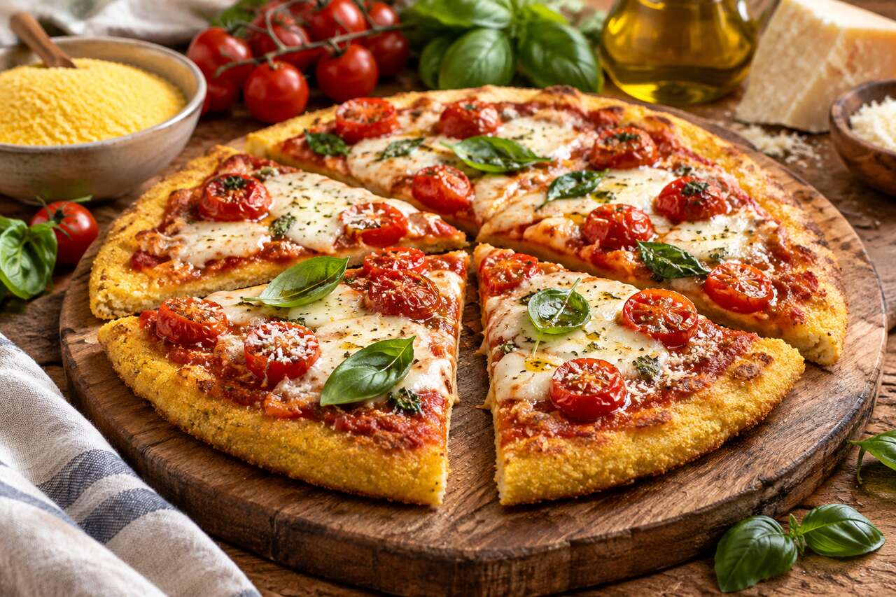 Pizza polenta : une base croustillante sans gluten