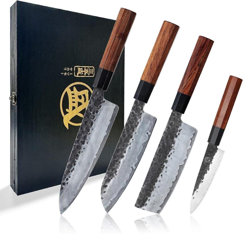 Test du set de 4 couteaux de cuisine japonais Mitsumoto Sakari