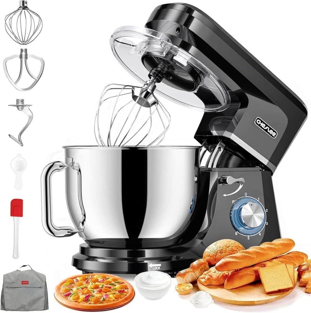 Test : robot pâtissier CHeflee 2000W avec bol inox et accessoires