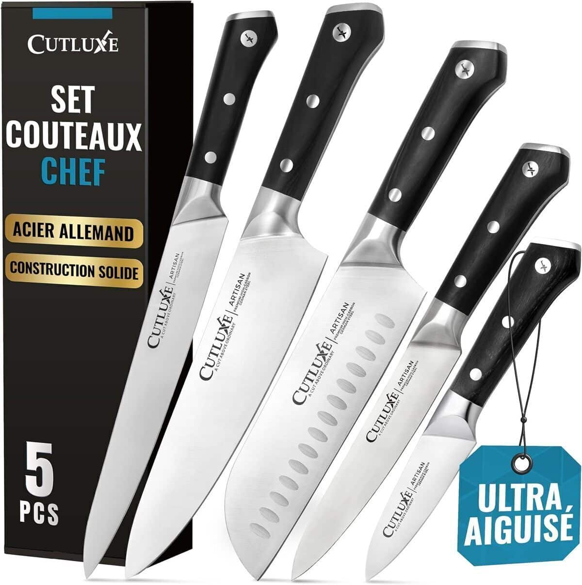 Test : set de couteaux Cutluxe en acier allemand ultra tranchant